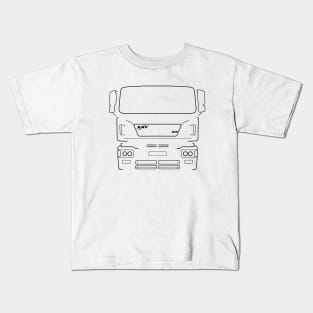 Classic ERF ECS lorry black outline graphic Kids T-Shirt